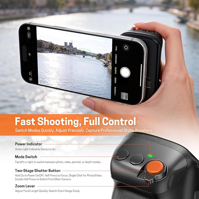 Magnetic Phone Camera Grip, Smartphone Holder Selfie Handle Snap