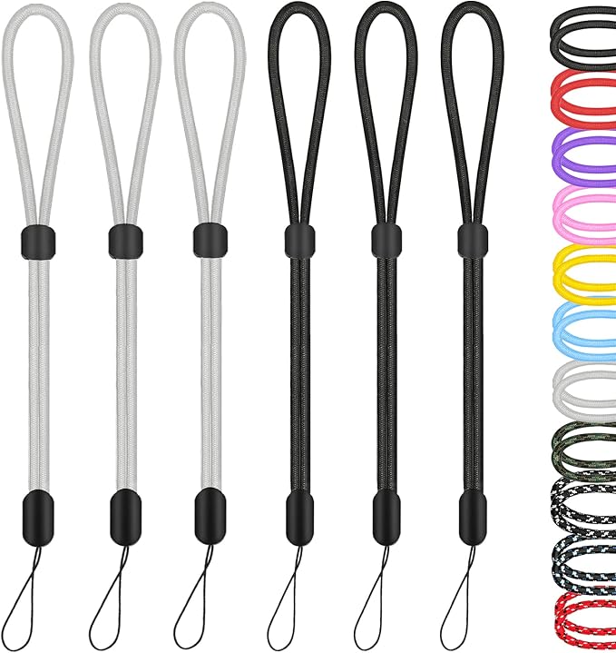 Hukado Hand Wrist Strap Lanyard, 6 Pack 8inch Adjustable Nylon Wristlet Straps