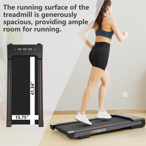 GOYOUTH Electric Treadmill - 2 in 1 Under Desk Walking & Jogging Machine with Remote Control & LED Display