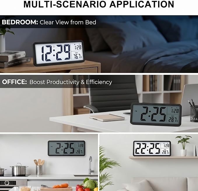 JoFomp 10.5" Large Digital Wall Clock Battery Operated