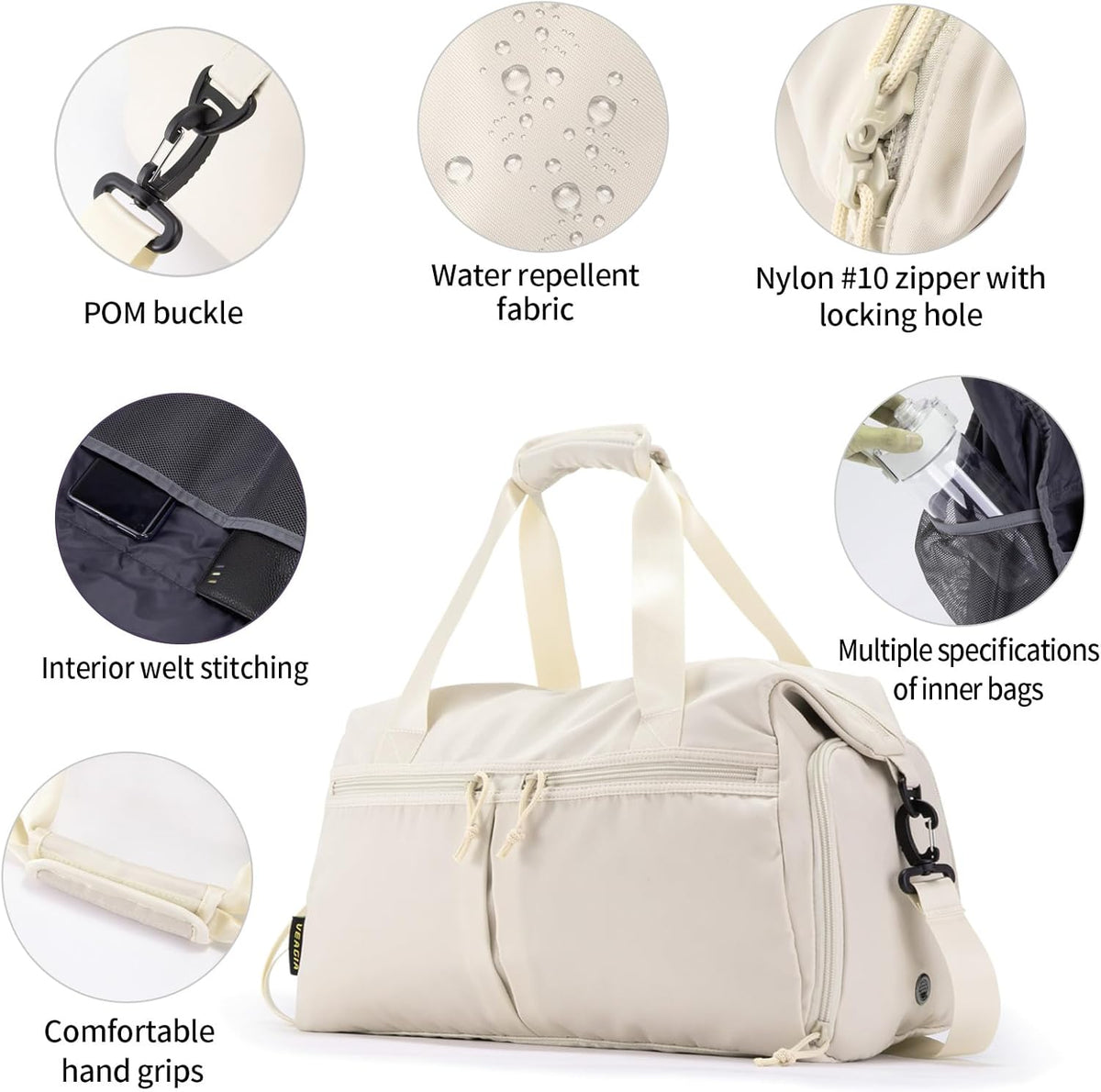 Skiennix Weekender Duffel Bag - Shoe Compartment & Wet Pocket | Versatile Travel & Gym Bag