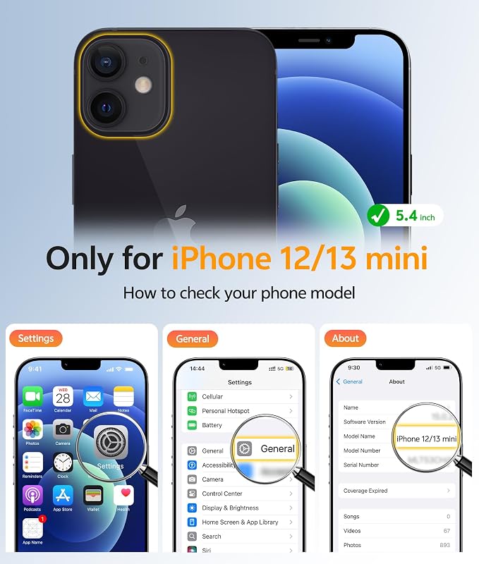 FNTCASE for iPhone 13 Mini Case: for iPhone 12 Mini Case Translucent Matte