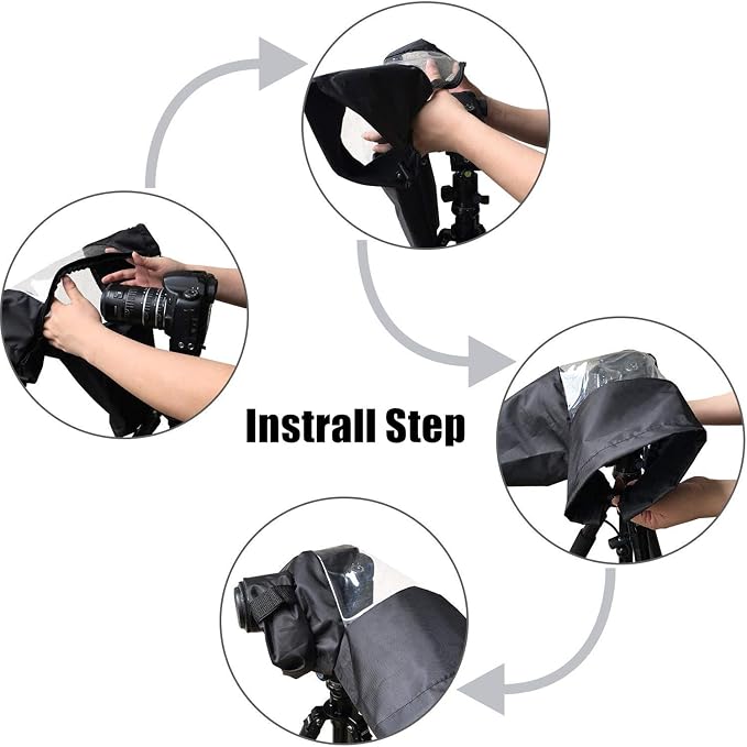 Waterproof Camera Rain Cover Soft Black Camera Rain Lens Covers | Professional
