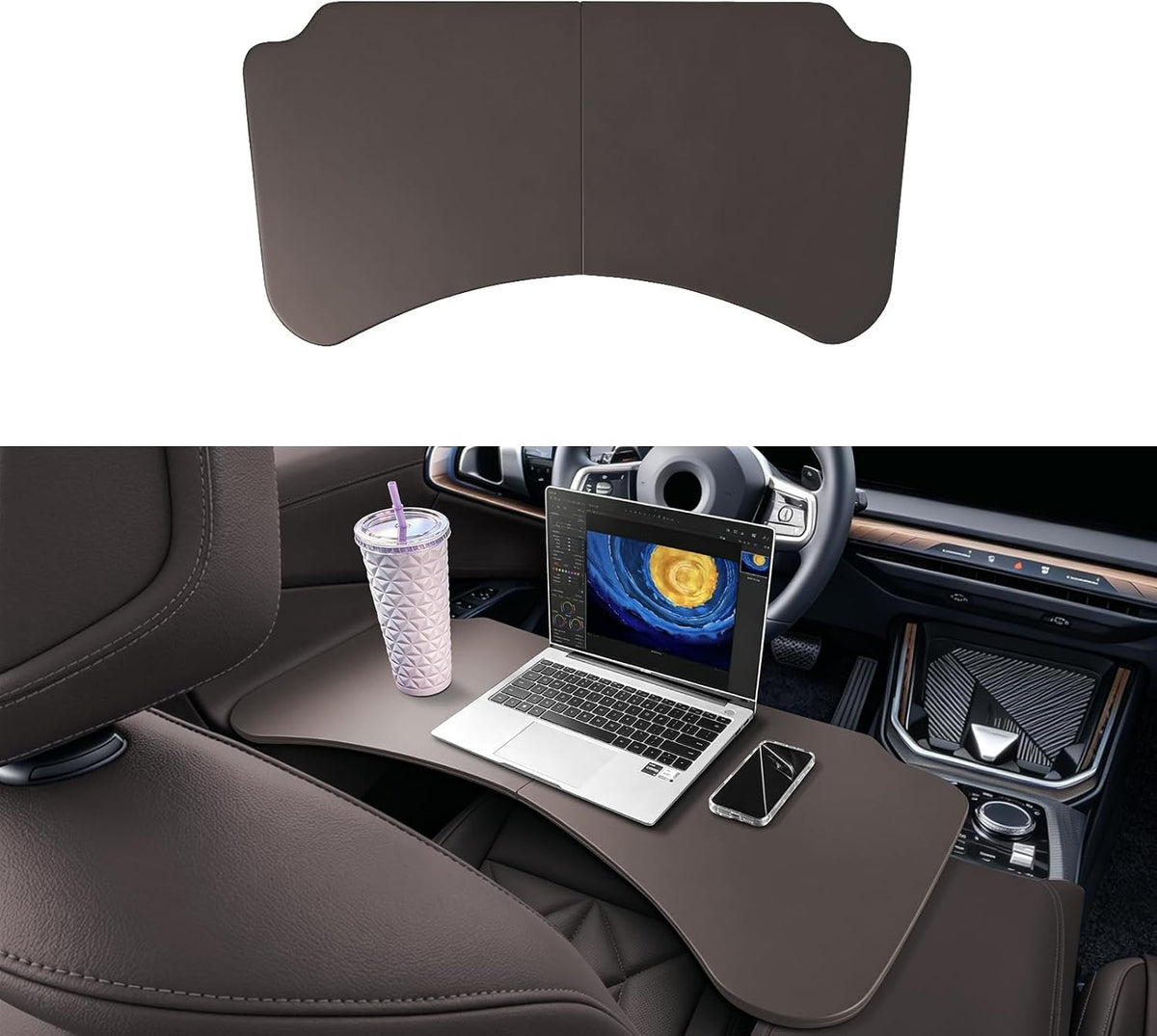 Foldable ABS Car Desk & Food Tray for BMW X3/X5/X7, Tesla Model 3/Y/S/X