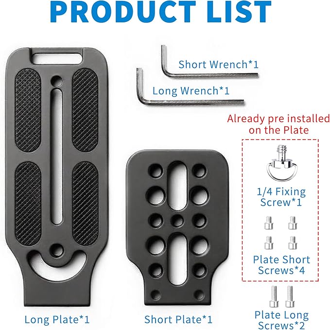 DSLR Camera L Bracket with 1/4" & 3/8" Screw Hole, Vertical Horizontal