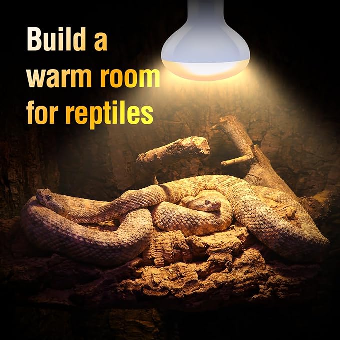 Leoterra Reptile Heat Lamp Bulb 50W 2-Pack, UVA Basking Bulb for Bearded Dragon, Tortoise, Gecko & Chameleon, E26 Base Reptile Heating Lamp for Terrarium, Long-Lasting, Applicable Thermostats 120V