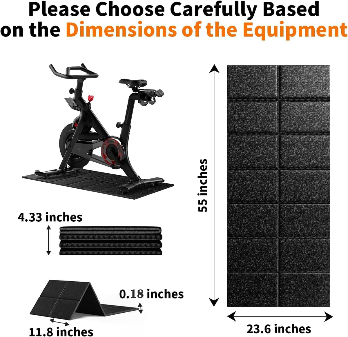 Walking Pad Treadmill Mat - Carpet Floor Protection | 55x24 Inch, Noise-Reducing Shock Absorption