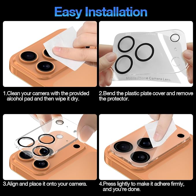 WHPXJY 2025 New Upgrade for 3 pack iPhone 17 Pro Camera Lens Protector-Tempered