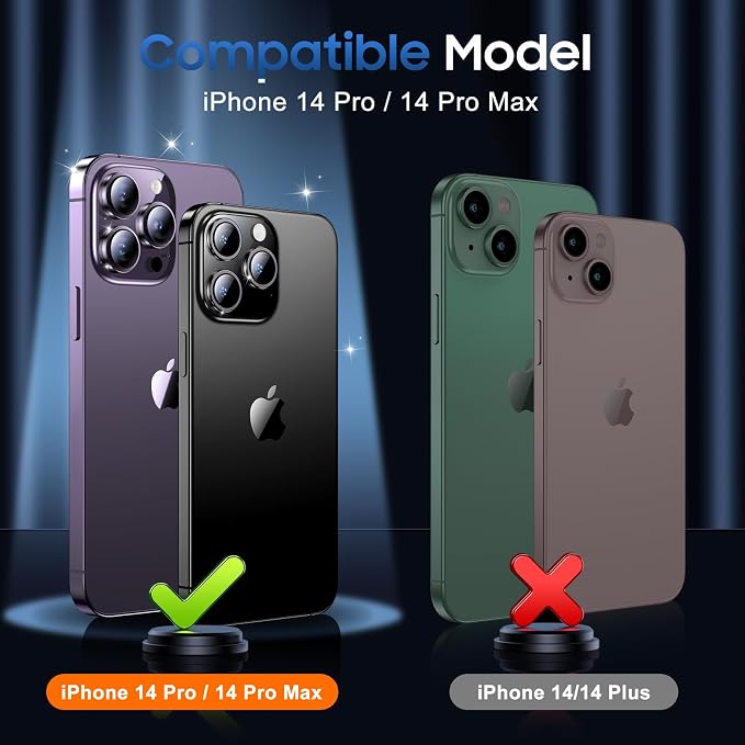 UniqueMe 3 Packs Compatible for iPhone 14 Pro Max/iPhone 14 Pro Camera Lens