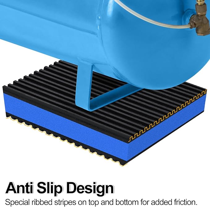 16 Pack Anti Vibration Pads for Washing Machine 4"x4"x7/8", Sound Isolation Vibrating Pad Ribbed Rubber Damping Mat EVA Center for Air Compressors, Conditioner, Treadmill, HVAC Washer Dryer