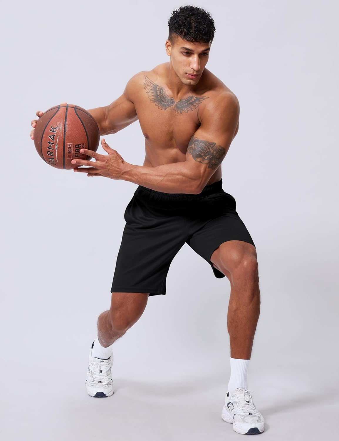 Skiennix Men's Athletic Shorts - Quick Dry 9-Inch Inseam Mesh Basketball & Gym Running Shorts