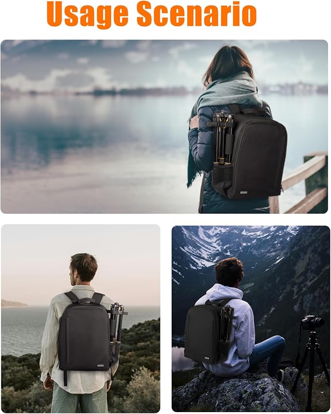 CADeN Camera Backpack Bag with Laptop Compartment 15.6"