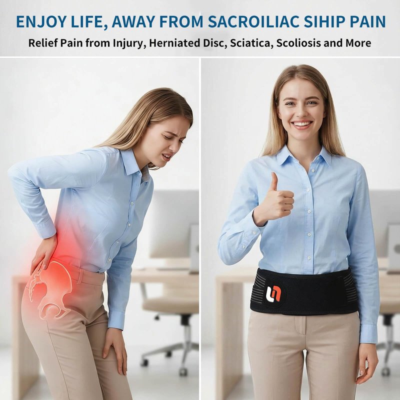 SUNFATT Sacroiliac SI Joint Belt for Women,Hip Brace for Women and Men Pain Relief & Stabilization,Plus Size Lower Back Support for Sciatica,Pelvis,SI Joint & Hip Pain (Fits Hip 43"-57")