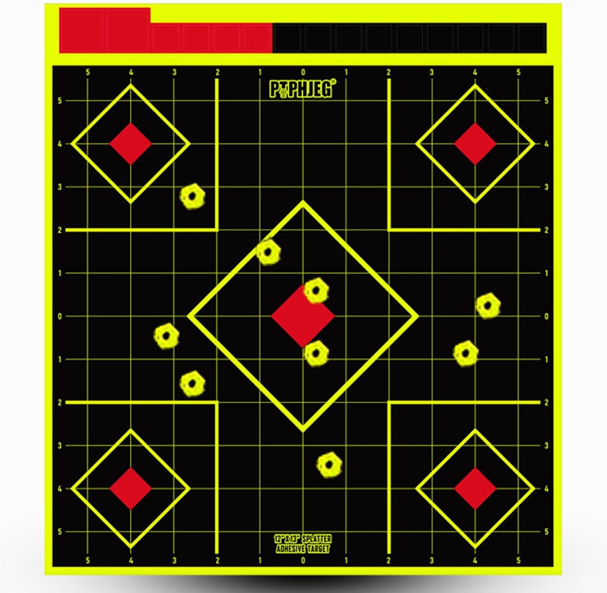 Splatter Adhesive Shooting Target Stickers by [Brand Name] - Fluorescent Yellow, 12x13 Inch, Ideal for Handguns & Rifles (10/25/50 Pack)