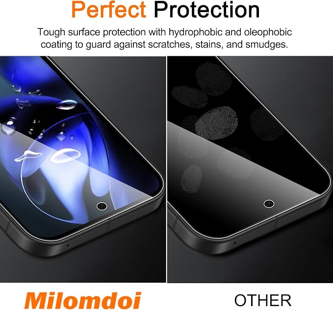 Milomdoi 3 Pack Tempered Glass for Google Pixel 9A Screen Protector