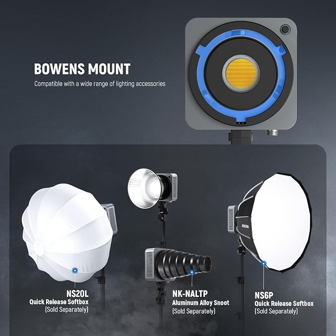 NEEWER HS200B Portable LED Video Light APP/2.4G/DMX Control, 280W 84400lx/1m Bi