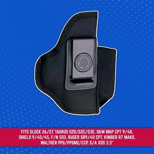 DeSantis Pro Stealth IWB Holster - Fits GLOCK 26/27, Taurus G2S/G2C/G3C, S&W M&P CPT 9/40, Shield 9/40/45, F/N 503, Ruger SR9/40 CPT, Kimber R7 Mako, Walther PPS/PPSM2/CCP, S/A XDS 3.3" - Ambidextrous