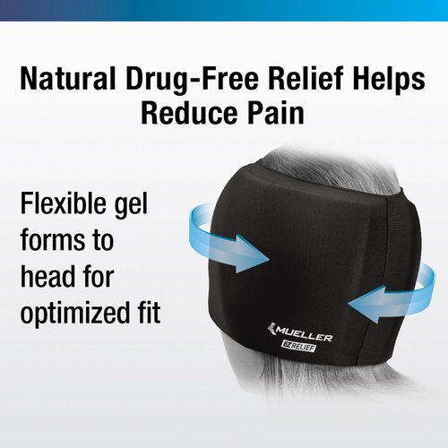 MUELLER Sports Medicine EZ Relief Migraine Cap, Ice Pack for Injuries and Pain Relief, Hot & Cold Therapy, Black