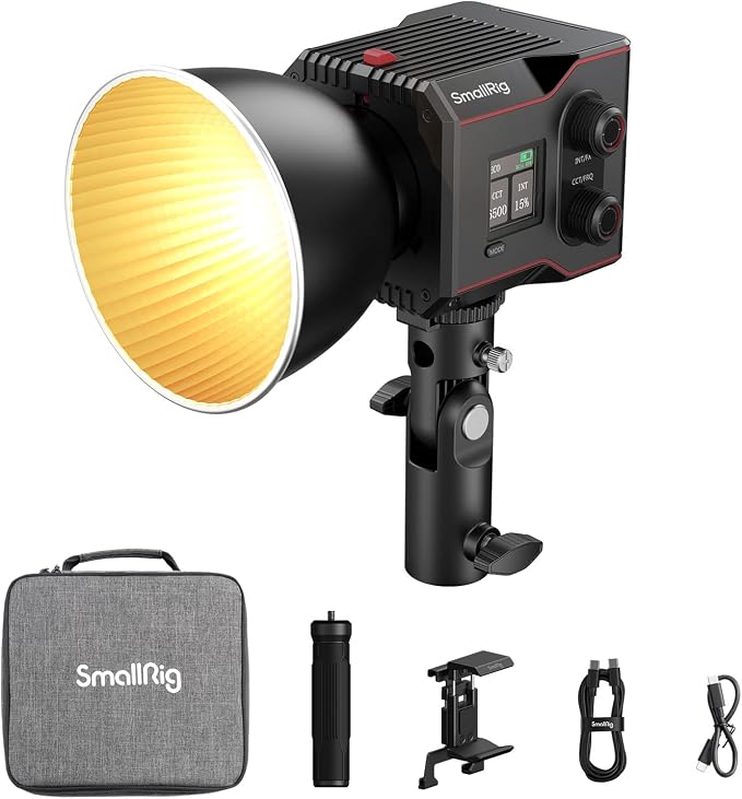SmallRig RC 60B COB Video Light, 49Wh Battery 45min Runtime, 63W 11200lux CRI