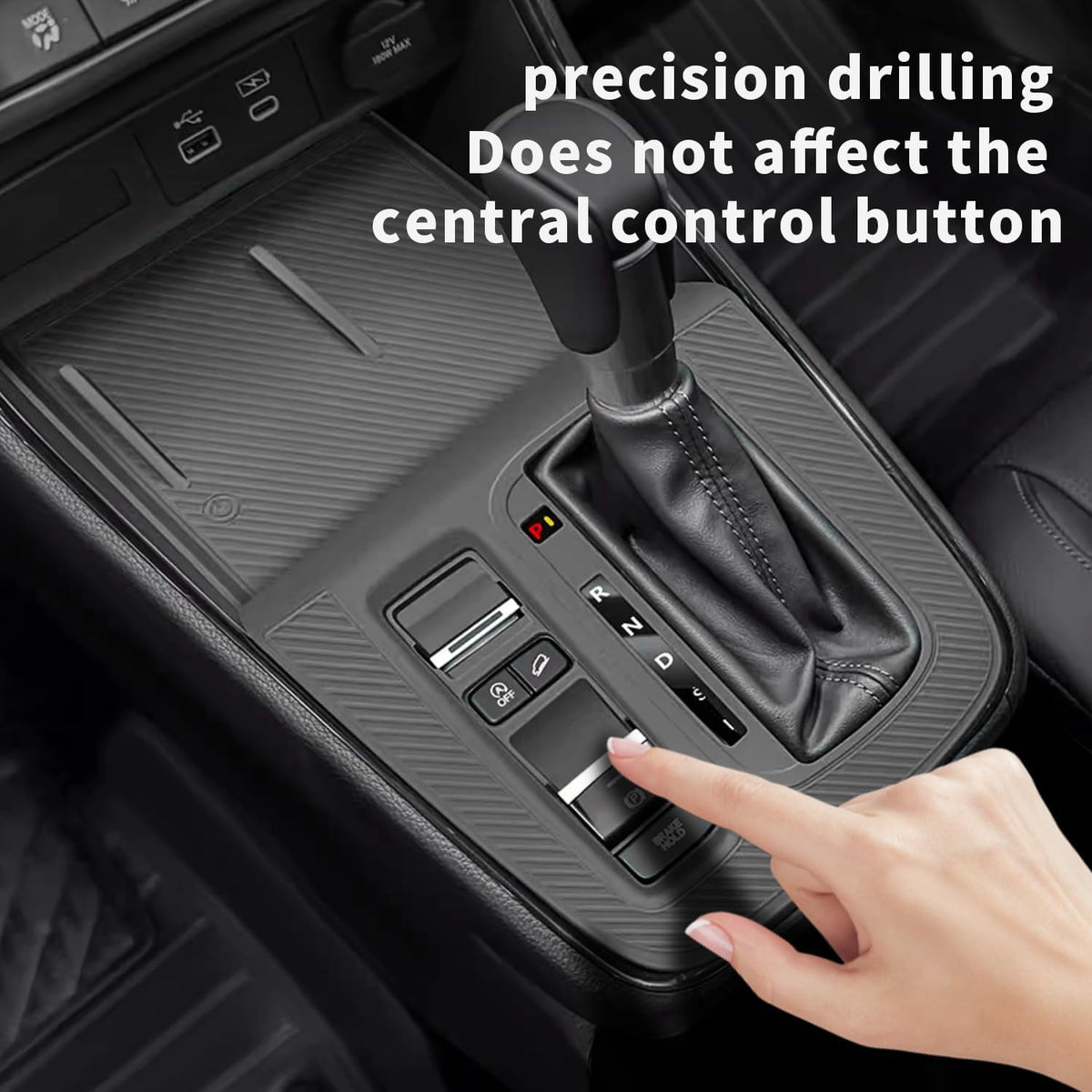 Temmis Center Console Silicone Organizer Wrap for Honda CRV 2023-2026 (Gasoline & Hybrid), Full-Wrap Center Consel Electrostatic adsorption Cover for Honda CRV-Black