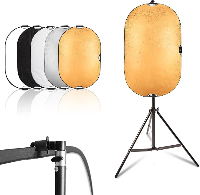 Selens 24x36inch/60x90cm Light Reflector Stand Kit 5-in-1 Collapsible Multi-Disc