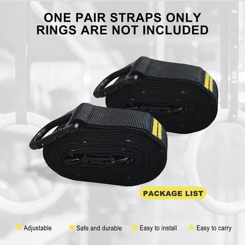 Adjustable Straps for Gymnastic Rings by [Brand Name] - 8.2FT Long, 1000LBS Capacity | Perfect for Home Gym
