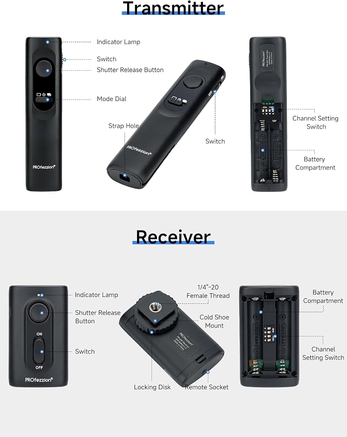PROfezzion Wireless Shutter Release Remote Control