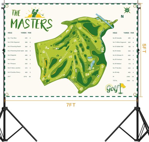 Masters Golf Party Decorations - 7x5 Ft Flag Backdrop with 4 Brass Grommets | Indoor/Outdoor Holiday Decor