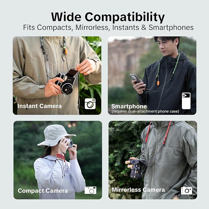 PGYTECH Camera Shoulder Strap Slim Outdoor Style, Adjustable 32.2-53.5in Quick