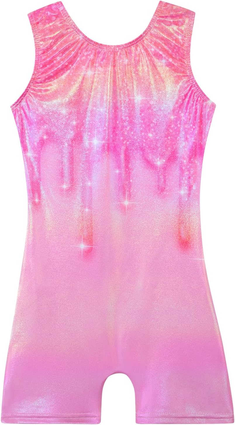 Regine Switzerland Leotards for Girls - Shiny Mermaid Unicorn Design | Toddler Dance Wear in Blue & Hot Pink