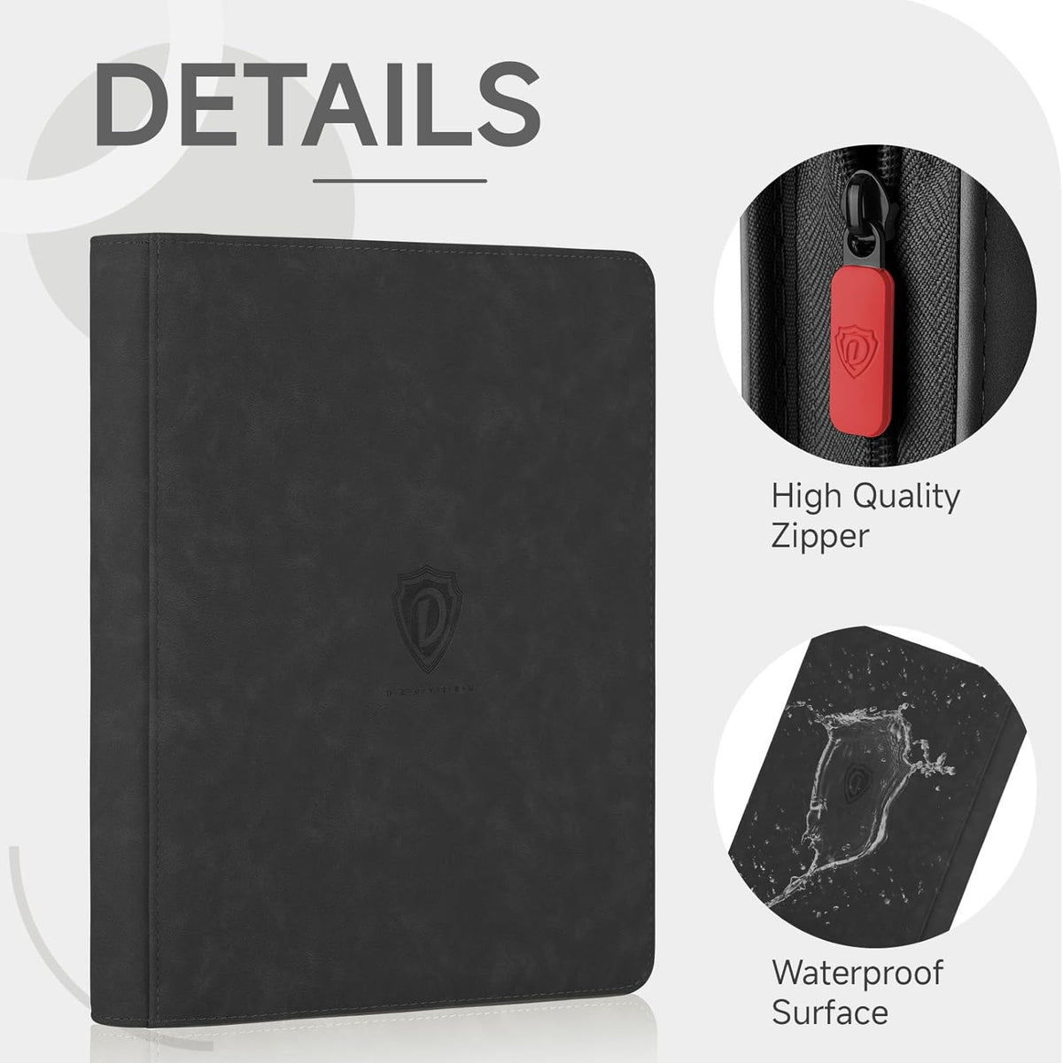 Skiennix 9 Pocket Card Binder - 360 Pockets for MTG, TCG & Sports Cards | Double-Sided Black Collection Folder