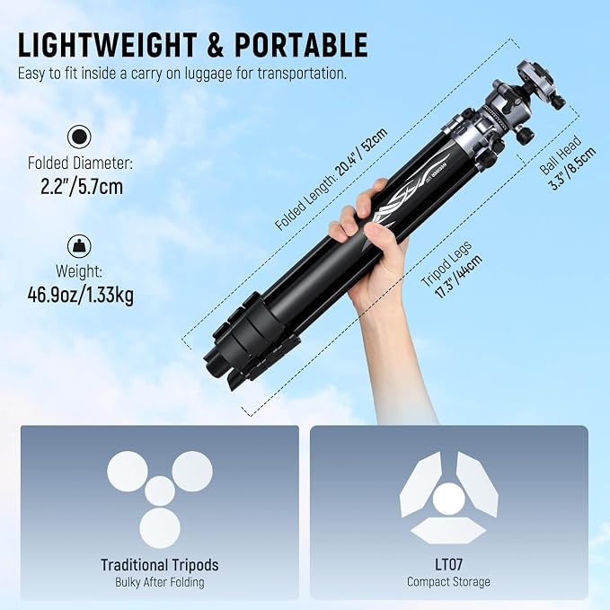 NEEWER LITETRIP LT07 61" Aluminum Travel Tripod