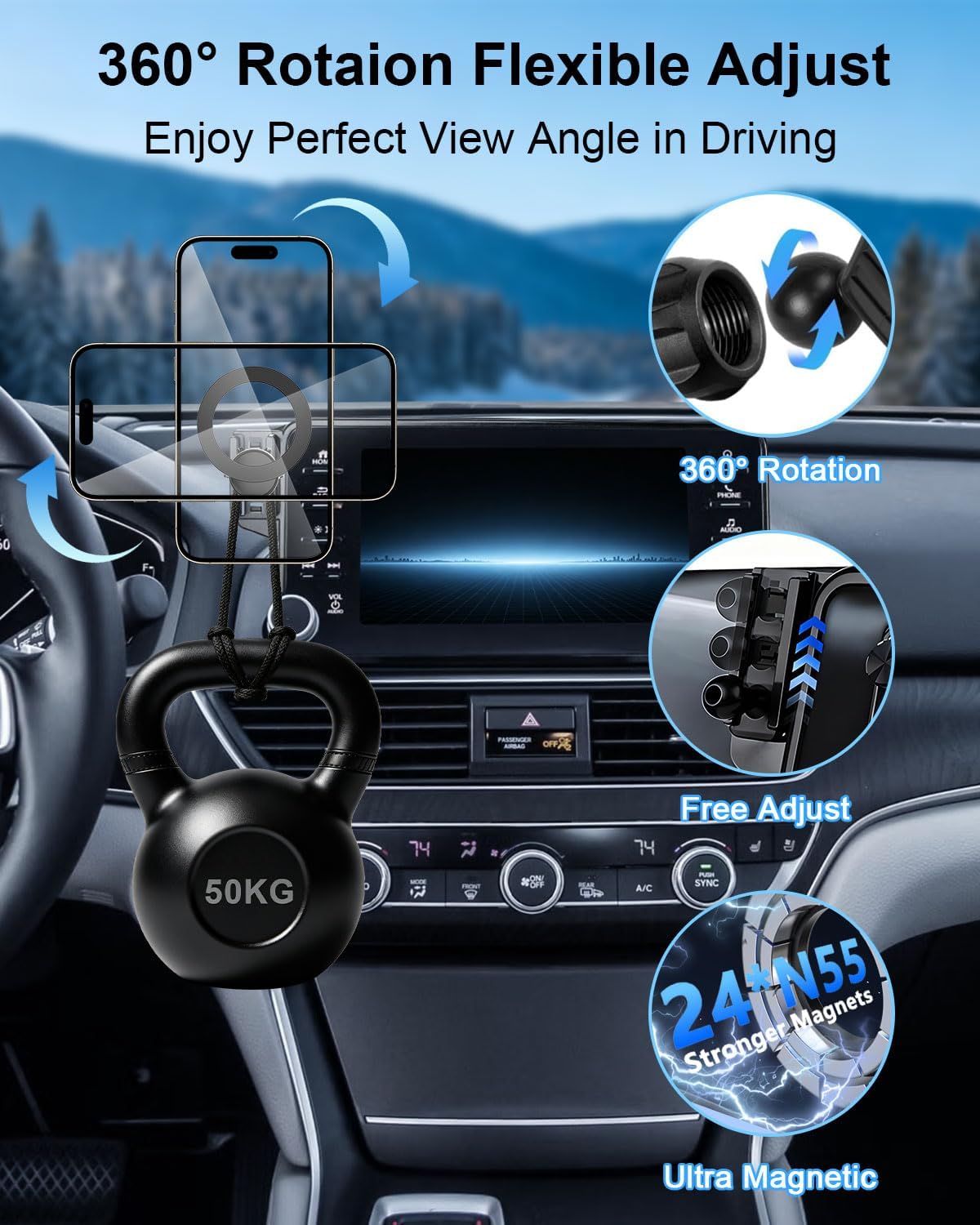PZK Car Phone Mount for 10th Gen Honda Accord 2018-2022 8-inch Screen