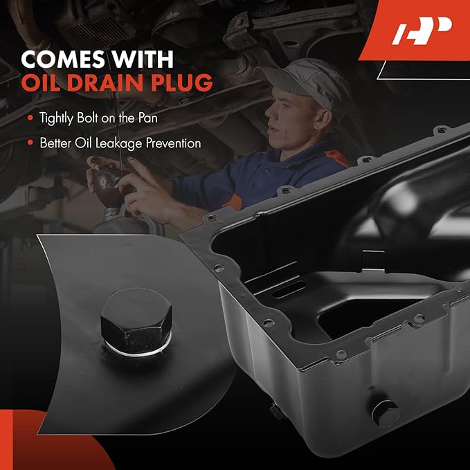 A-Premium Lower Engine Oil Pan Sump with Drain Plug Compatible with Ford Explorer 2002-2008, Explorer Sport Trac 2007-2008, Lincoln Aviator 2003-2005, Mercury Mountaineer 2002-2008