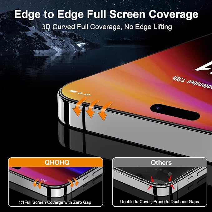 QHOHQ for iPhone 16 Pro Max Screen Protector