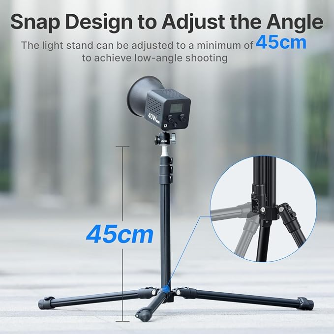 Ulanzi TT43 Extendable Photography Light Stand, Adjustable 6.23ft Aluminum