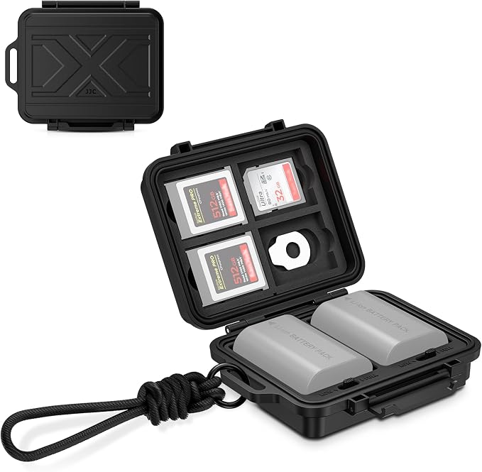 JJC Portable Camera Battery Memory Card Storage Case