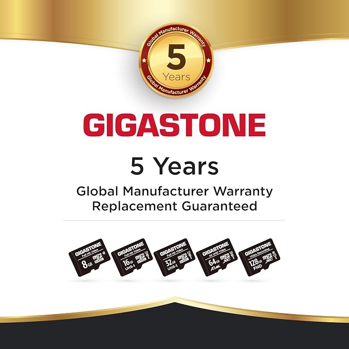 GIGASTONE 64GB Micro SD Card 2-Pack, A1 V30 4K Video Recording, Surveillance