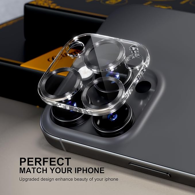 for 6 Pack iPhone 15 Pro/iPhone 15 Pro Max Camera Lens Protector 9H Tempered