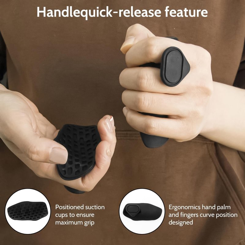 Workout Grips Rubber fitness grip fingerless gloves, unisex,anti slip and anti sweat rubber fitness grip, suitable for weightlifting, pull-up, gym training, essential for fitness (Black)
