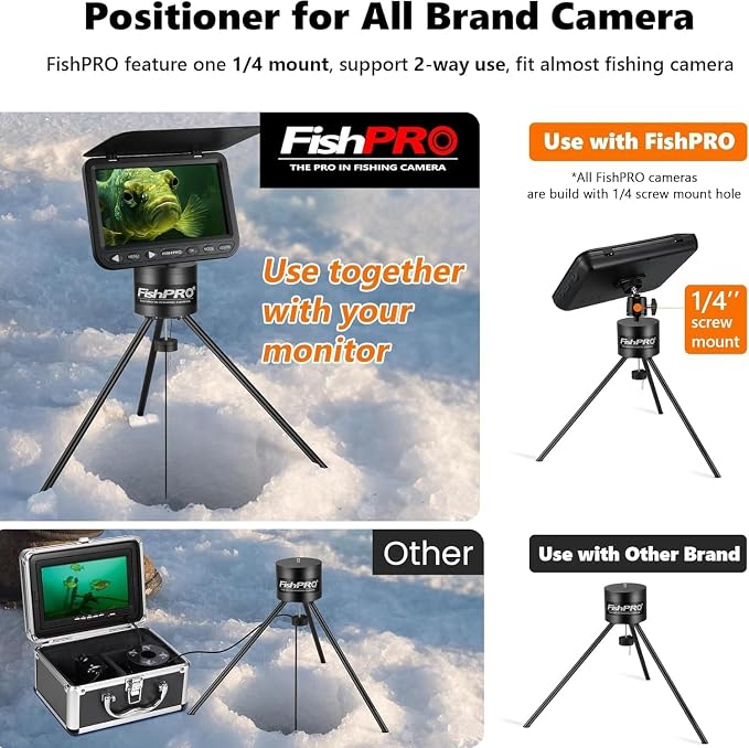 Tripod for Underwater Fishing Camera, For Max 11.1" Ice Hole 2 Fix Way