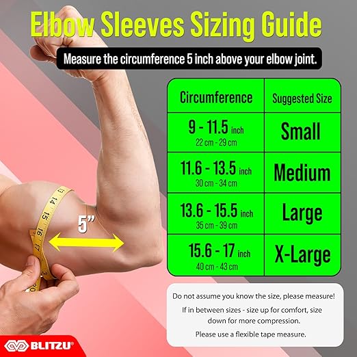 BLITZU Elbow Compression Sleeve for Tendonitis 2 Pack, Tennis Elbow Brace Support for Men and Women Golfers Elbow Pain Relief, Arthritis, Bursitis, Arm Brace for Workout, Weightlifting Purple S