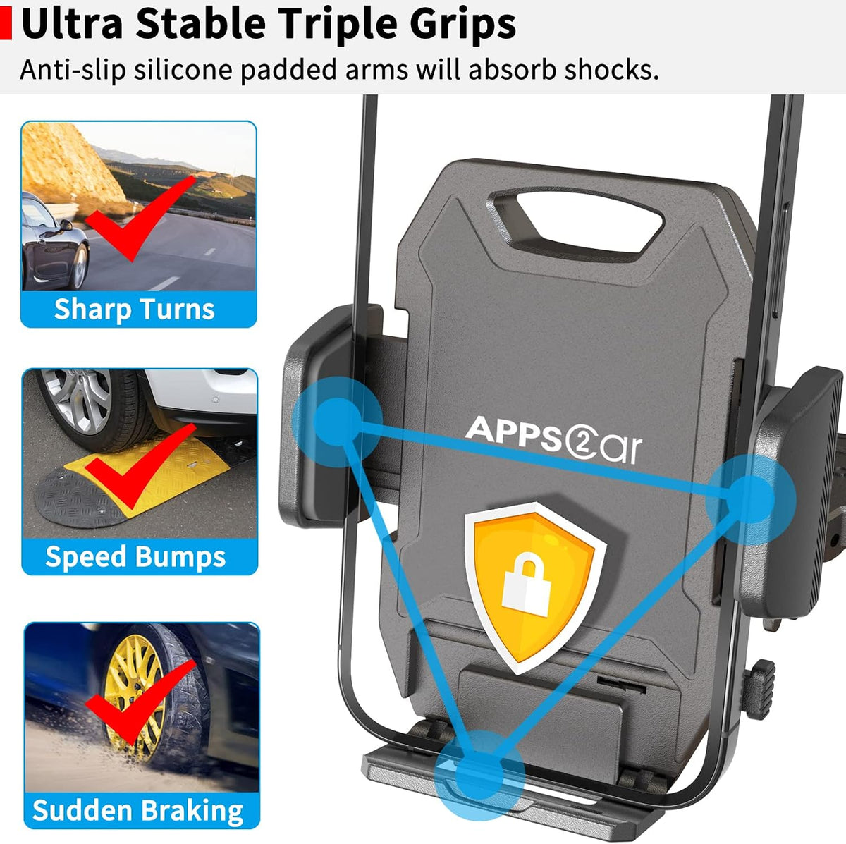 APPS2Car Sturdy CD Slot Phone Mount with One Hand Operation Design