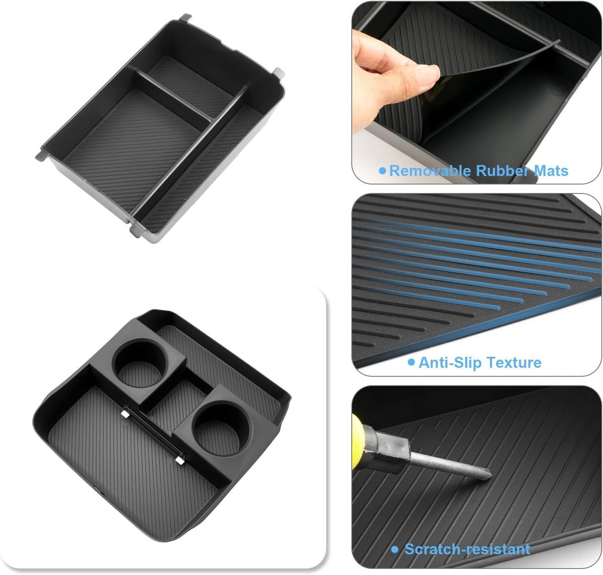 (2Pack) 2026 2027 Palisade Center Console Organizer for Hyundai Palisade (Only fit Calligraphy) (Lower+Console Organizer), Durable &Anti-Slip ABS Console Tray Insert 2026 Palisade Accessories