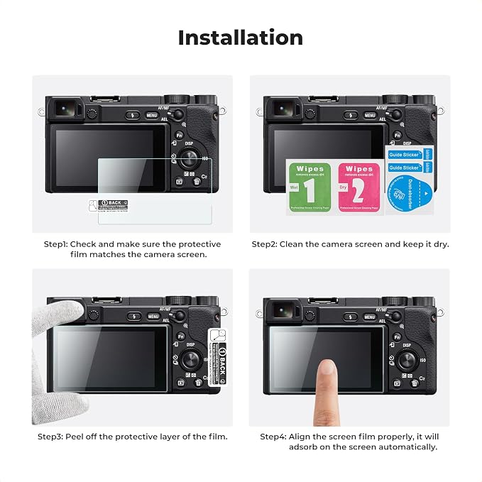 K&F CONCEPT 3pcs Screen Protector & Hot Shoe Cover Compatible
