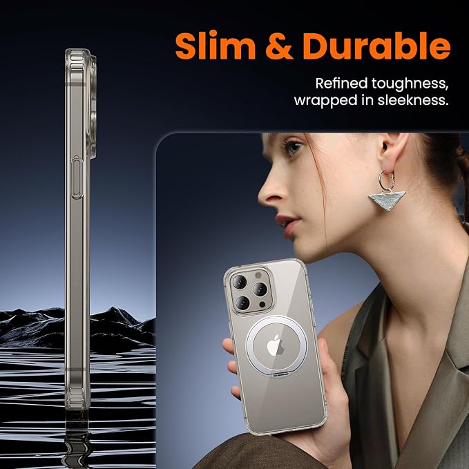 toushion 3 in 1 for iPhone 15 Pro Max Case Stand |Build in Kickstand, Screen