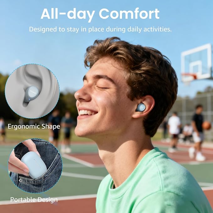 TOZO A1 Wireless Earbuds Bluetooth 5.3 Light Weight in Ear Headphones | IPX5 Waterproof, 2 Mics for AI Calls, Immersive Premium Sound Bass Ear buds with Charging Case, 32 Presets EQ via TOZO App