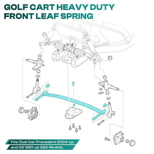 DRIVE UP Golf Cart Standard Front Leaf Spring for Club Car Precedent and DS Models, Replaces OEM 1012030