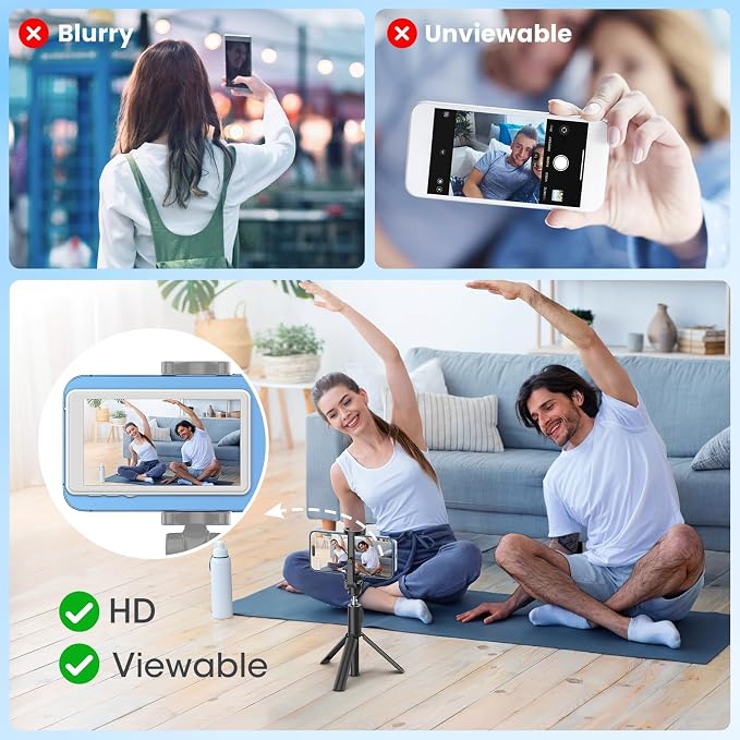 LUCKSKY Vlog Selfie Monitor Screen iPhone, 4K 60fps Recording, Wireless Screen