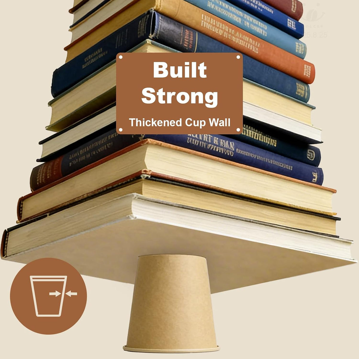 3 oz 300 Pack Disposable Coffee Cups, Bulk Brown Disposable Paper Cups, Coffee Cups for Hot Tea, Chocolate and Cold Drinks